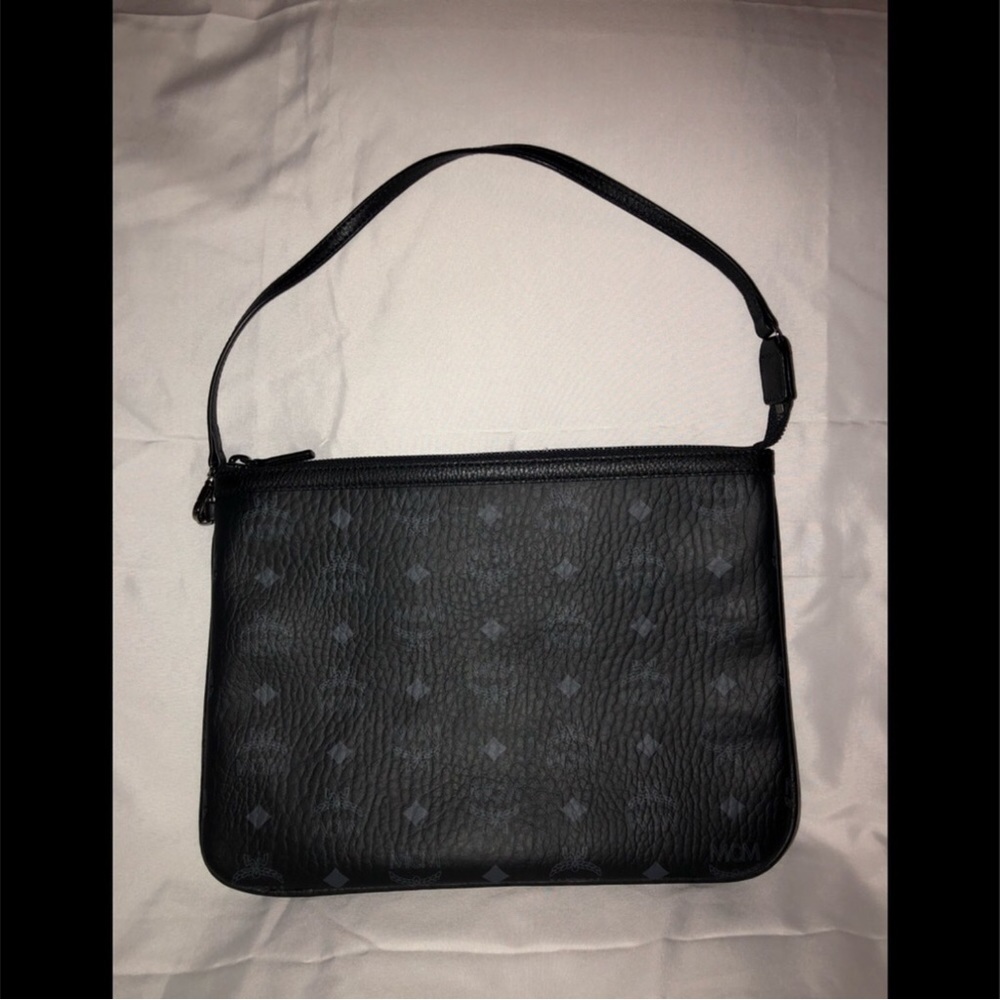 MCM monogram black shoulder pouch bag Nwot